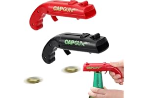 OIXEYA Lot de 2 Decapsuleur, Décapsuleurs à Capuchon, Ouvre-bouteille pour lanceur de pistolet, Ouvre-Bouteille, Ouvre-boîte en Forme de Pistolet Jouet pour Catapultes de Lanceur de Bouteilles de Fête de Bar