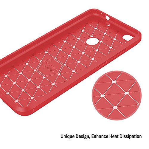 COOSA Funda para Huawei P8 Lite  2017   suave silicio de amortiguaci  n de lujo de la caja cepillada de lujo con textura cubierta de protecci  n de dise  o de fibra de carbono Case caso para Huawei P8 Lite  2017  5 2  Smartphone  para Huawei P8 Lite  2017   rojo 