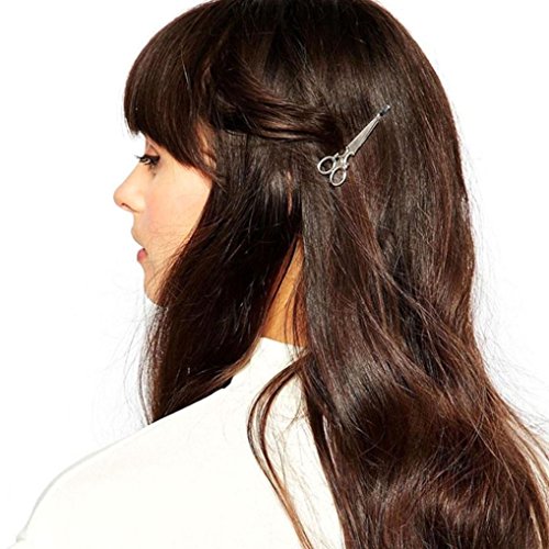 Tonsee Women's Fashion 1PC Gold Scissors shape Hair Clip Hair Accessories Headpiece (Silver)