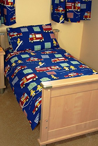 FIRE ENGINE COT BED/JUNIOR DUVET SET