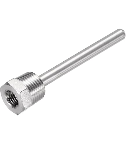 sourcing map 8mm Dia G1/2 Thermowell Weldless Acciaio Inox 304 300mm Lunghezza per Fermentatore Birra