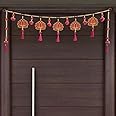 GIFT JAIPUR Pink Wooden Mdf Lotus Inches(Tl-14)Style Handmade Door Bandarwal Toran(Both Side Lotus)-Diwali Ganesh Pooja New Year Inauguration Wedding Festival Home Decor(40 In X 12 In)