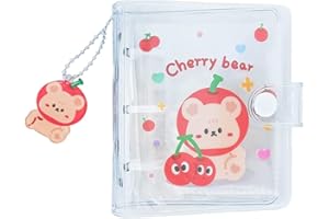 ROSHEVY Mini Photo Album 3 Rings Kpop Photocard Holder Transparent PVC Kpop Photocard Binder Lovely Pockets Photo Album with Pendant for Picture Cards Storage