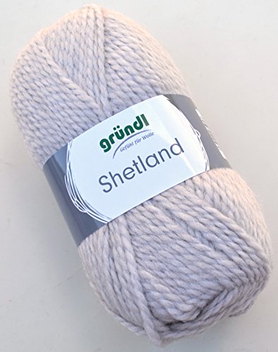 Gründl Wolle Shetland Farbe 05 - hellgrau melange - Handstrickgarn in Pastelltönen zum Stricken & Häkeln