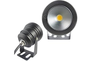 EBILUN Projecteur LED étanche pour piscine 10 W 12 V Blanc chaud (sans télécommande)