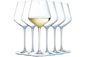Cristal d'Arques Paris - Collection Ultime - 6 Verres à pied 38 cl en Cristallin - Brillance et Haute Résistance - Fabriqués en France - Emballage renforcé, adapté à la vente en ligne