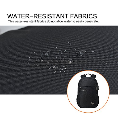 Windtook Rucksack für Notebook Laptoprucksack Jungen Schulrucksack 12 Zoll bis 15,6 Zoll 25L für Uni Arbeit Outdoor Gepolstert Wasserdicht Leicht Schwarz - 5