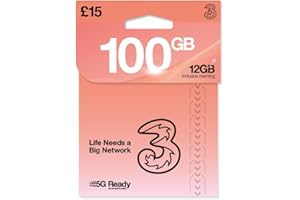 love 2 surf THREE 4G/5G SIM Card UK & ROAM FREE in over 70 destinations - PREPAID PAYG £15 Bundle - 75GB + (25GB FREE DATA) Unltd Texts & Mins - ROAMING ALLOWANCE 12GB