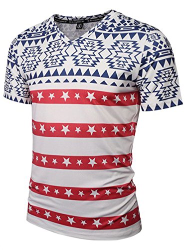 Leapparel Mens Stars Stipes Gedruckt Vintage Geometrische Grafik T-Shirts T-Shirts Tops XXXL Leapparel Mens Stars Stipes Gedruckt Vintage Geometrische Grafik T-Shirts T-Shirts Tops XXXL