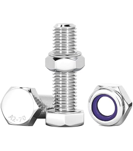 BOLTS AND NUTS M8 M10 M12 FULLY THREADED SET SCREWS WITH NYLON NUT ZINC PLATED | UK