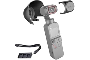 ULBTER Parasol para Lente dji OSMO Pocket 2 + Tapa de Lente + protección contra el Polvo Accesorios para la cámara Combo Lente Parasol Protector prevenir el deslumbramiento Tapas Protectoras-Negra