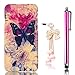 Produktbild Samsung Galaxy Core Prime/G360 Hülle,Sunroyal Lovely Floral Gelb Rot Blumen Schwarz Schmetterling Ultra Dünne Slim Hart PC Case Hülle Haut Zurück prägen Bunte Malerei Pattern Schutzhülle Cover Hart Rückseite Handytasche Hülle Schale Etui Tasche Case Cover Haut Schale für Samsung Galaxy Core Prime/G360 + Glitzer Sparkle Crystal Anti-Staub Stecker und Stylus Touch Pen