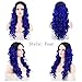 Produktbild BIN--Hairpieces Haarteile Fashian Ladies Gradient Large gewelltes langes lockiges Haar in der Hitzeperücke für Cosplay-Partei für den täglichen Gebrauch und Party (Farbe : Dunkelblau)