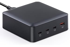 WHSTELENI USB C Cargador 200W 203W(100W+65W+20W+18W) 4-Puerto Estación de Carga, Compatible con MacBook Pro/Air, Lenovo, DELL, HP PC Portátil, Smartphones Alimentación Adaptador