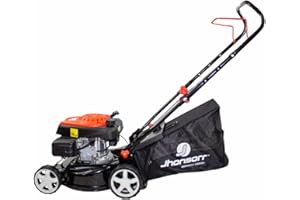 JHONSORR GERMANY DESIGN Rasaerba a scoppio, trattorino tagliaerba, trincia erba, falciatrice a scoppio,macchina a motore a scoppio,4 tempi benzina 139cc Cesto 45 L altezza taglio regolabile su 8 livelli