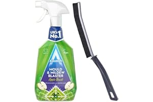 GENERIC Astonish Mould and Mildew Remover Cleaning Spray 750ml with Crevice Gap Brush. Hard Bristle for narrow corners of Home Kitchen and Bathrooms