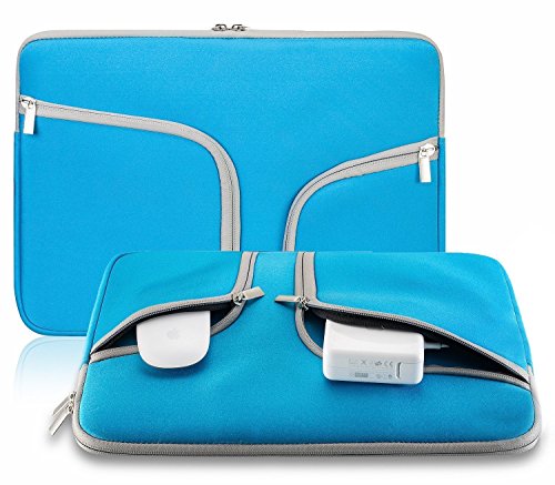 HASESS Multifunktionale Reißverschluss Aktentasche Handtasche Hülle Tasche Abdeckung Case für Alle 13-Zoll Macbook Air Macbook Pro 13" und Universal Notebook 13 Zoll - Blau