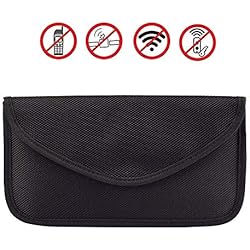 KeCool Cell Phone RF Signal Blocker Sac Anti-Radiation Shield Case Poche Smart Phone GPS RFID Signal Jammer RFID Blocking Sleeves Carte de crédit et Protecteur de clé de Voiture - Noir