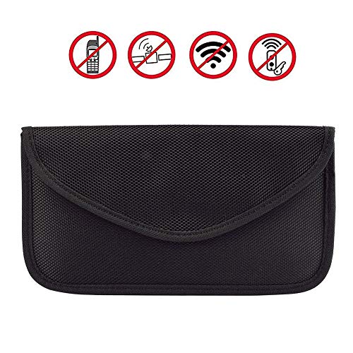 KeCool Cell Phone RF Signal Blocker Sac Anti-Radiation Shield Case Poche Smart Phone GPS RFID Signal Jammer RFID Blocking Sleeves Carte de crédit et Protecteur de clé de Voiture - Noir