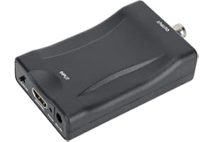 Tosuny Convertitore Video da HDMI a BNC Nero, Convertitore Video da HDMI a BNC per Display TV, Compatibile con Sistemi Pal/NTSC per Registratore Dvd, per Segnale Stereo