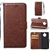 Produktbild LMAZWUFULM Hülle für Motorola Moto G5S Plus (5,5 Zoll) PU Leder Magnetverschluss Brieftasche Lederhülle Glänzend Elefant Prägung Design von Book style mit Stent-Funktion und Karten Slot Ledertasche Flip Cover für Moto G5S Plus Braun
