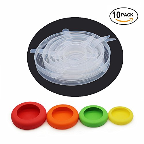 Wiederverwendbare Deckel für Schüsseln Set von 6 und Food Huggers Silikon Food Savers Set von 4