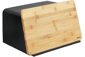 Wenko Panera con tabla de bambú, negro