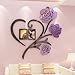 Produktbild Loterong Liebe Blumen Stereo 3D Acryl Aufkleber Romantische Hochzeit Zimmer Schlafzimmer Wohnzimmer Schlafsofa Wand Aufkleber Wand Dekorative Wand Aufkleber, 299 Liebe Blume - Flach Lila Schwarz Zweig, In