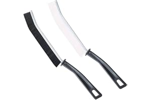 2pcs Zephy Crevice Cleaning Brush, Hard-Bristle Cleaning Brush UK, Multi-Purpose, Gap Cleaning Brush, Grout Cleaner, Grout Brush, Kitchen Gadgets 2023 New, Bathroom, Carpet Cleaner (Black and White)