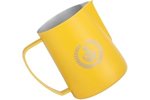 Sipliv 12 oz (350 ml) brocche per caffè espresso in acciaio inossidabile brocca per schiumare il latte brocca per latte macchiato cappuccino latte art making brocca tazze brocca per schiuma - giallo