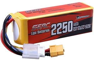 SUNPADOW 4S Lipo Battery 14.8V 25C 2250mAh with XT60 Plug for RC Airplane Quadcopter Helicopter Drone Quadcopter FPV Model Racing Hobby