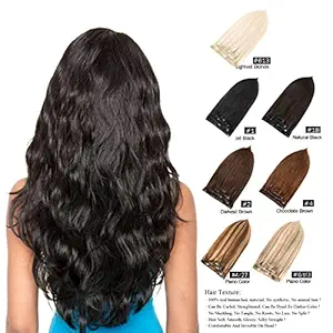 18 =70G, Natural Black #1B: Geelook Clip In Hair Extensions 18