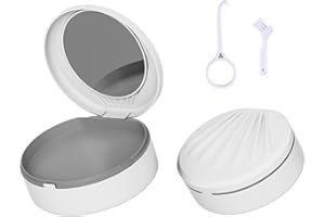 Tcdwla Caja Ferula Dental,Funda Invisalign,Ortodoncia, Viene con Herramienta de Extracción de Frenos,Cepillo de Dientes para Dientes Postizos,Fundas Dentales,Ferula Dental(Gris)