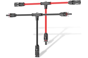 MXRPV Conector Panel Solar,T-Conectores Solares,Cable Solar,Conector Paralelo Fotovoltaico Solar Impermeables IP68 de 6 mm² (1 par)