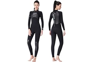 SUMMSHALL Muta da Donna, Costume da bagno in neoprene ultra elasticizzato da 3 mm, muta da sub per tutto il corpo con zip posteriore, per Snorkeling, Subacquea Mute