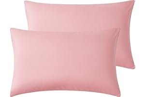 Hansleep Funda de Almohada 40x70cm de Microfibra - Juego de 2 Fundas de Almohadas 70x40cm - Fundas de Cojines de Calidad con una Suavidad Incomparable Rojo Coral