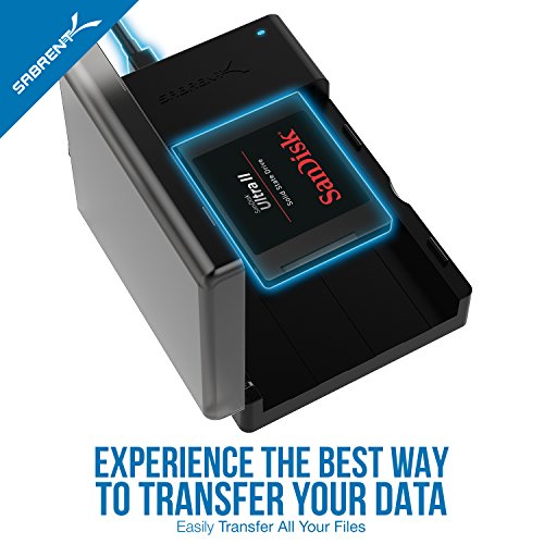 Sabrent Dockingstationen – USB 3.0 zu SATA externer Festplatte Lay-Flat-Dockingstation für 2,5 oder 3,5 Zoll HDD, SSD [Support UASP] (EC-DFLT) - 2