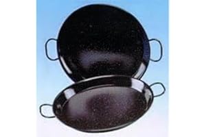 Garcima La Ideal Padella per Paella in Acciaio smaltato, Nero, 24 cm