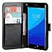 Produktbild Raiphy Leder Brieftasche Hülle für Umi Z/Umi Z Pro/UMIDIGI Z / UMIDIGI Z Pro ,Telefon schützender lederner Fall mit einem Einbauschlitz und Standfunktion (Schwarz)