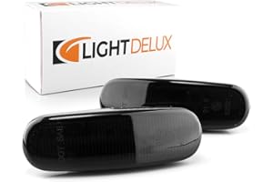 LIGHTDELUX Kierunkowskaz boczny LED, 2 sztuki, ze znakiem kontrolnym E4, Black Vision V-174408