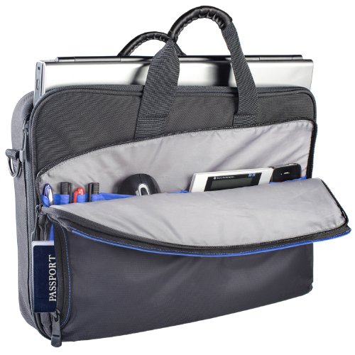 V7 CCD1-BLU-9E Edge Frontloader Notebook Tasche bis 40,9cm (16,1 Zoll) schwarz / blau - 4