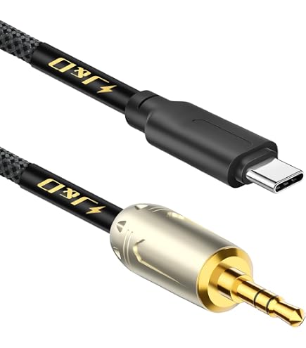 J&D Cavo Adattatore Audio Maschio USB Type C a 6,35mm 1/4 pollice TS Mono Interconnect Aux Compatibile con iPhone 16/17 Serie Oro Placcato Cavo Audio Intrecciato, 2 m