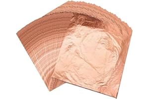 VGSEBA Copper Leaf Sheets, 100 Sheets 14x14 cm Gold Leaf Foil for Art, Painting, Gilding, Nail Art, Crafts