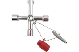 OPIURVY Chiavi a Croce 4in1 Chiave di Utility Chiave a 4 Vie Chiave Multifunzione in Metallo Chiave Triangolare Contatore Piazza Chiave 4-Modi Multifunzionale Chiave Chiave Quadrata,Chiave a Croce Universale