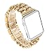 Produktbild For Apple Watch Band, Wearlizer Stainless Steel Watch Band Replacement Strap for Both Apple Watch Series 1 and Series 2 - 42mm Gold
