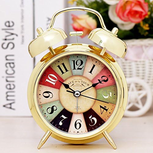 Cunclock The Alarm Mute Creative Student Bedside Luminous Fashion Small Children'S Bedroom Clock Clock Electronic Alarm Clock Pink Grand Creative Gold
