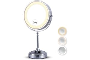 MIRRORVANA upplyst 20 X/1 x förstoringsspegel på stativ (krom)