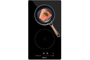 Cecotec Placa de Inducción 2 Fuegos Bolero Squad I 2100 Potencia Máx 3500W en 9 niveles, Programa el Tiempo, Sistema Keep warm, Control Táctil, Control Seguridad niños, Detector de Sartenes