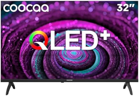 coocaa 32 Pollici Smart TV, QLED Televisore, HD, HDR 10, Dolby Audio, 1.5GB RAM Upgrade, Low Blue Light DVB-T/T2/C/S/S2 CI+ HEVC Main10, (32CTQH38Z, 2026 Nuovo Modello)
