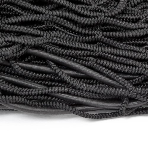 Relaxdays Filet de remorque Protection du chargement haute résistance extensible jusque 3 x 2 m mailles feuillage bois caoutchouc Sécurité filet arrimage, noir